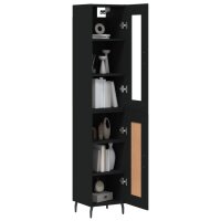 vidaXL Highboard Schwarz 34,5x34x180 cm Holzwerkstoff