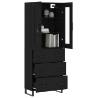 vidaXL Highboard Schwarz 69,5x34x180 cm Holzwerkstoff