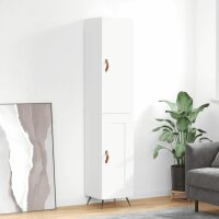 vidaXL Highboard Hochglanz-Weiß 34,5x34x180 cm...