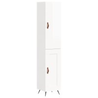 vidaXL Highboard Hochglanz-Weiß 34,5x34x180 cm...