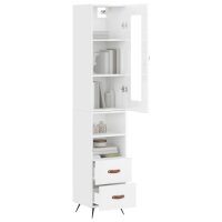 vidaXL Highboard Hochglanz-Wei&szlig; 34,5x34x180 cm Holzwerkstoff