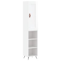 vidaXL Highboard Hochglanz-Weiß 34,5x34x180 cm...