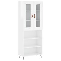 vidaXL Highboard Hochglanz-Weiß 69,5x34x180 cm...