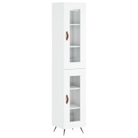 vidaXL Highboard Hochglanz-Weiß 34,5x34x180 cm...