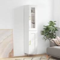 vidaXL Highboard Hochglanz-Weiß 34,5x34x180 cm...