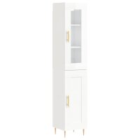 vidaXL Highboard Hochglanz-Wei&szlig; 34,5x34x180 cm Holzwerkstoff