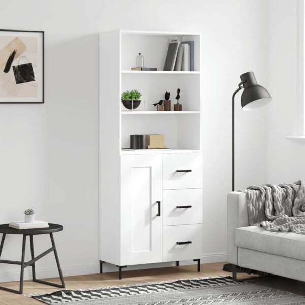 vidaXL Highboard Wei&szlig; 69,5x34x180 cm Holzwerkstoff