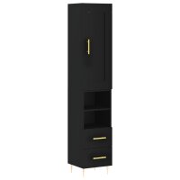 vidaXL Highboard Schwarz 34,5x34x180 cm Holzwerkstoff