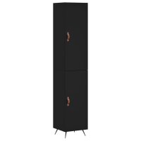 vidaXL Highboard Schwarz 34,5x34x180 cm Holzwerkstoff