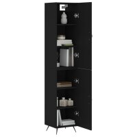 vidaXL Highboard Schwarz 34,5x34x180 cm Holzwerkstoff