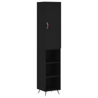 vidaXL Highboard Schwarz 34,5x34x180 cm Holzwerkstoff