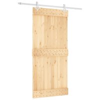 vidaXL Schiebetür mit Beschlag 95x210 cm Massivholz...