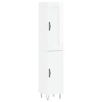 vidaXL Highboard Hochglanz-Weiß 34,5x34x180 cm...