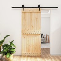 vidaXL Schiebetür mit Beschlag 85x210 cm Massivholz...