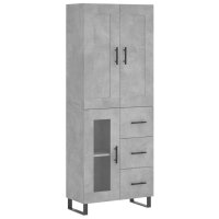 vidaXL Highboard Betongrau 69,5x34x180 cm Holzwerkstoff