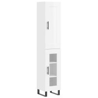 vidaXL Highboard Hochglanz-Weiß 34,5x34x180 cm...