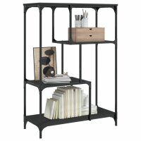 vidaXL B&uuml;cherregal Schwarz 81x36x115 cm Holzwerkstoff und Stahl