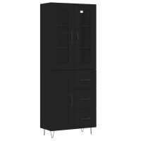 vidaXL Highboard Schwarz 69,5x34x180 cm Holzwerkstoff