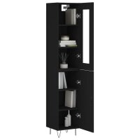 vidaXL Highboard Schwarz 34,5x34x180 cm Holzwerkstoff