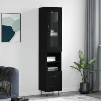 vidaXL Highboard Schwarz 34,5x34x180 cm Holzwerkstoff