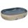 vidaXL Aufsatzwaschbecken Sandfarben Blau Oval 59x40x14 cm Keramik