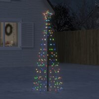 vidaXL LED-Weihnachtsbaum mit Erdspie&szlig;en 220 LEDs Mehrfarbig 180 cm
