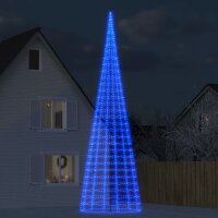 vidaXL LED-Weihnachtsbaum für Fahnenmast 3000 LEDs Blau 800 cm