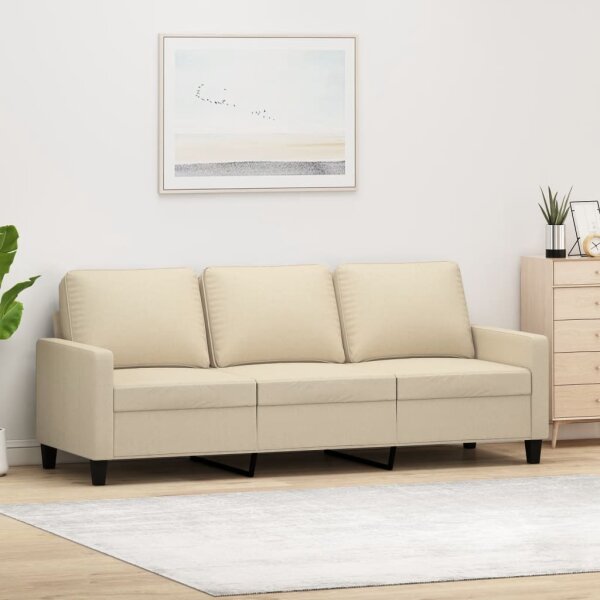 vidaXL 3-Sitzer-Sofa Creme 180 cm Stoff