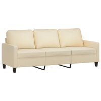 vidaXL 3-Sitzer-Sofa Creme 180 cm Stoff