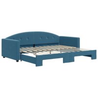 vidaXL Tagesbett Ausziehbar Blau 90x200 cm Samt