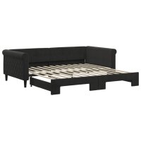 vidaXL Tagesbett Ausziehbar Schwarz 100x200 cm Samt