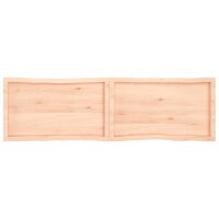 vidaXL Tischplatte 180x50x4 cm Massivholz Eiche Unbehandelt Baumkante