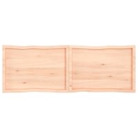 vidaXL Tischplatte 180x60x4 cm Massivholz Eiche Unbehandelt Baumkante