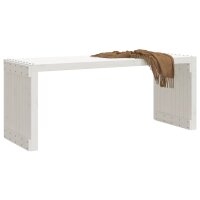 vidaXL Gartenbank Ausziehbar Wei&szlig; 212,5x40,5x45 cm Massivholz Kiefer