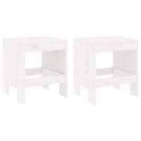 vidaXL 3-tlg. Garten-Bistro-Set Weiß Massivholz Kiefer