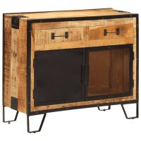 vidaXL Sideboard 80x31x66 cm Massives Raues Mangoholz und...