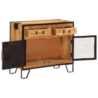 vidaXL Sideboard 80x31x66 cm Massives Raues Mangoholz und...