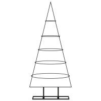 vidaXL Metall-Weihnachtsbaum f&uuml;r Dekorationen Schwarz 125 cm