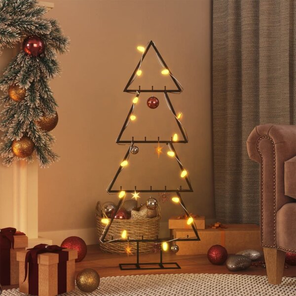 vidaXL Metall-Weihnachtsbaum f&uuml;r Dekorationen Schwarz 90 cm