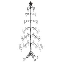 vidaXL Metall-Weihnachtsbaum f&uuml;r Dekorationen Schwarz 215 cm