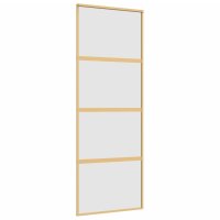 vidaXL Schiebetür Golden 76x205 cm Matt ESG-Glas und Aluminium