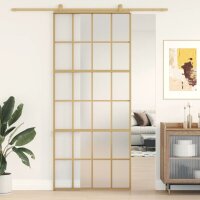 vidaXL Schiebetür Golden 90x205 cm Matt ESG-Glas und...