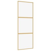 vidaXL Schiebet&uuml;r Golden 76x205 cm ESG-Klarglas und Aluminium