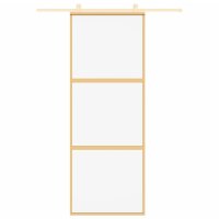 vidaXL Schiebet&uuml;r Golden 76x205 cm ESG-Klarglas und Aluminium