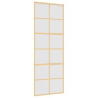 vidaXL Schiebetür Golden 76x205 cm Matt ESG-Glas und Aluminium