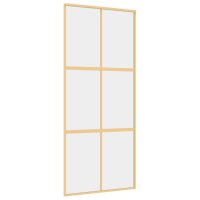 vidaXL Schiebet&uuml;r Golden 90x205 cm ESG-Klarglas und Aluminium