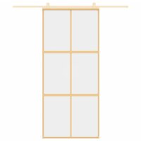 vidaXL Schiebet&uuml;r Golden 90x205 cm ESG-Klarglas und Aluminium