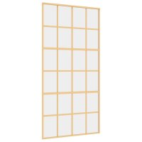 vidaXL Schiebet&uuml;r Golden 102,5x205 cm ESG-Klarglas und Aluminium