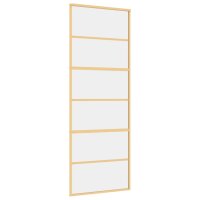 vidaXL Schiebet&uuml;r Golden 76x205 cm ESG-Klarglas und Aluminium