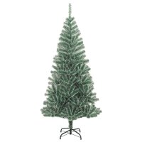 vidaXL K&uuml;nstlicher Weihnachtsbaum Beschneit Gr&uuml;n 210 cm